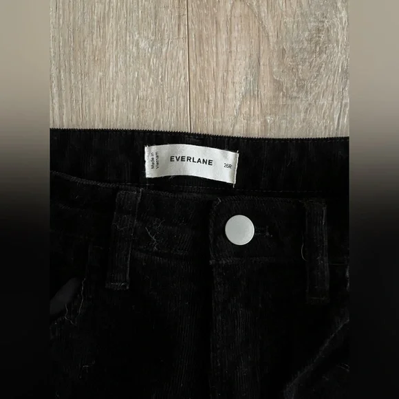 Everlane Women's Mid-Way Corduroy Cotton Pants Black - Size 26 - Picture 6 of 10